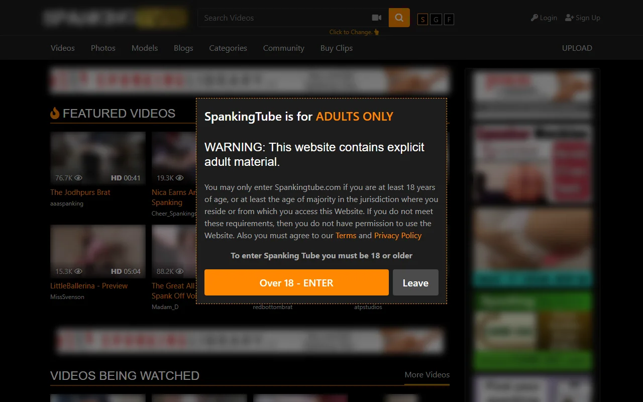 Screenshot: Spankingtube Screenshot of Spankingtube